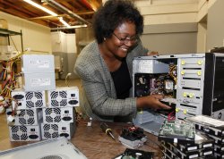 Valerie building a computer